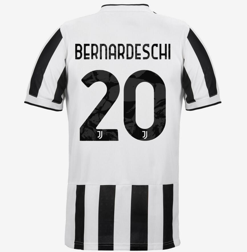 2021/22 Juventus Home Kit Soccer Jersey with BERNARDESCHI 20 printing